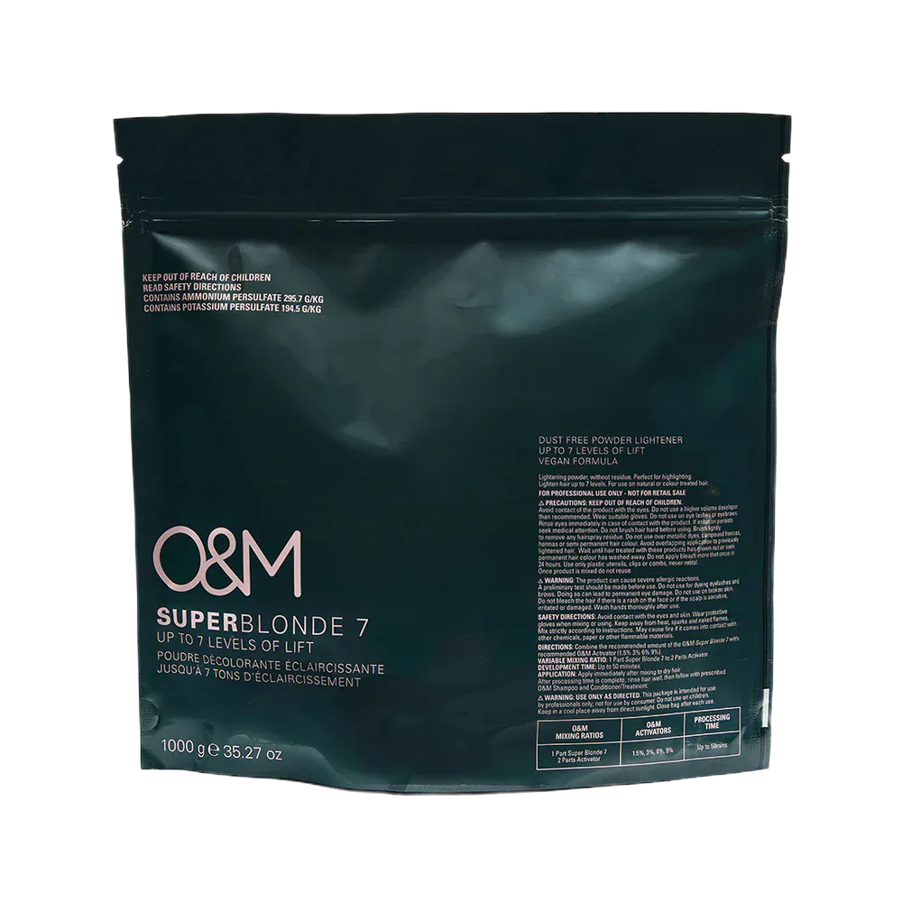 O&M SUPER BLONDE High Level 9 Lift Powder Lightener / Обесцвечивающая пудра УЛЬТРА БЛОНД 9, 1000г